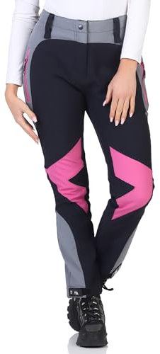 Rock Creek Damen Softshellhose Outdoor Hosen Wanderhose Sporthose Regenhose Damenhosen Outdoorhose Wasserdicht Taschen Softshell Hosen D-484 Dunkelblau XS