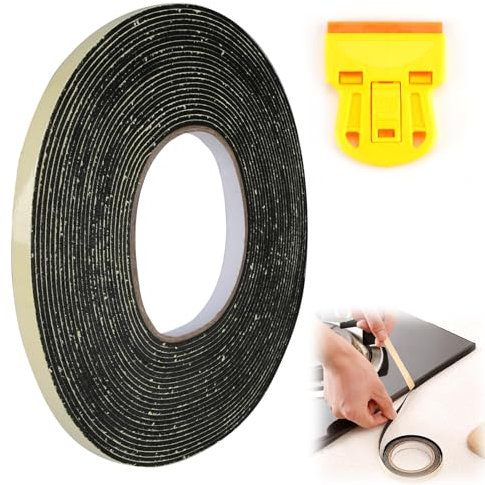 Cinta Adhesiva Multifunción de Espuma EVA para Cocina y Baño Incluye Pequeño Rascador, Sellador de Juntas Antigolpes para Puertas y Ventanas, Anti Choques y Aislante Térmico(10m x 10mm x 2mm)