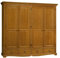 ACTUAL DIFFUSION Armoire Penderie Pin Miel 4 Portes 4 Tiroirs 6 Niches L 212 H 195 P 54 cm