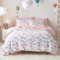 Freyamy Kinderbettwäsche 135x200cm Weiß Bunt Regenbogen Bettwäsche 100% Microfaser Mädchen Babybettwäsche Regenbogenmuster Kinder Bettbezug mit Reißverschluss und Kissenbezug 80x80cm