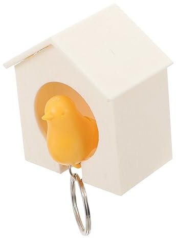 Amosfun 2St Schlüsselbund -Schlüsselanhänger Vogelhäuschen Schlüsselanhänger gelbes Schlüsselringe Vogelhaus Schlüsselhalter gelber Spatz
