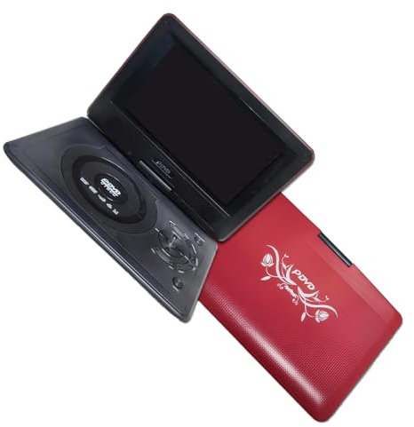 kesurpae Reproductor de BLU Ray portátil con tamaño de Pantalla de 9 Pulgadas Compatible con función de Copia de Disco MP3 Función de TV Función de Copia de Disco MP3. TELEVISOR, Rojo