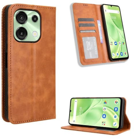 COMAKU Coque UMIDIGI G9 5G, Etui Portefeuille, Housse Folio en Cuir de Protection pour UMIDIGI G9 5G - Marron