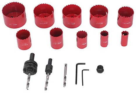 Kit de sierra perforadora para madera, kit de sierra perforadora de plástico, juego universal de 3/4 a 2 1/2 pulgadas, accesorios de taladro eléctrico HSS para metal, madera y