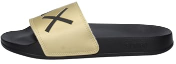 SUN68 Herren Slippers Logo Sandal, 43 Nero/ORO, 42 EU