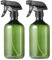 Aurdox Fine Mist Spray Bottles 2-Pack – 500ml Refillable & Durable Plastic Sprayers with Adjustable Nozzle for Hair Care, Essential Oils, Cleaning, Gardening – Empty Cleaning Spray Bottles (Green)