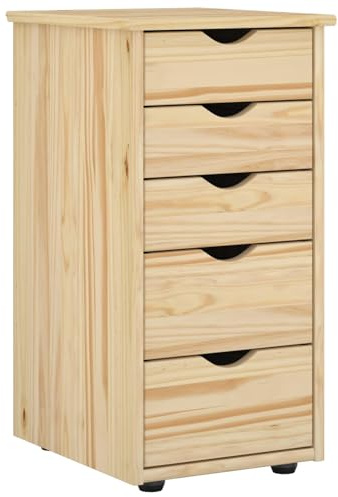 vidaXL Schrank Braun 34 x 39 x 61,5 cm Massivholz Kiefer, Großer Stauraum-Schrank, rechteckiges Design, aus Kiefernholz, praktisch für innen, Mobile Lösung