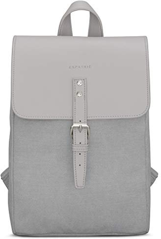 Expatrié Rucksack Damen Klein Grau - Anna - Eleganter Kleiner Tagesrucksack Für City, Stadt - Damenrucksack 5L - Baumwoll Canvas - Wasserabweisend