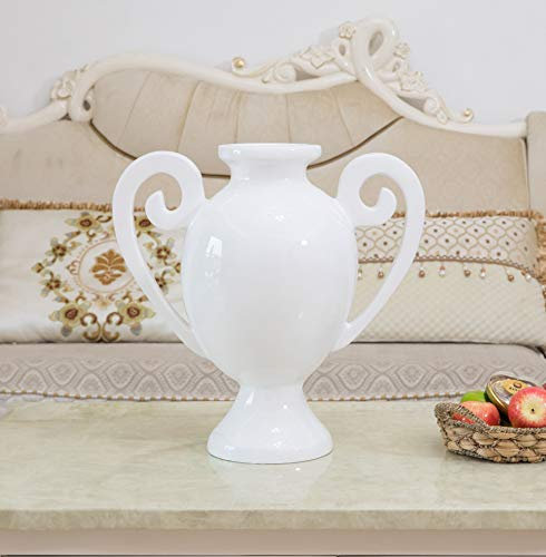 Moderne Vase aus Fiberglas, Amphoren-Stil, Weiß