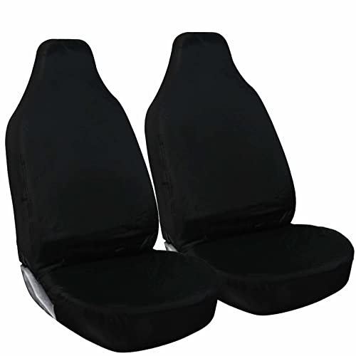 rhinos autostyling FOR Dacia Duster (2013-2018) - Heavy Duty Driver Passenger Black Pair Waterproof Car Van Front Seat Covers Protectors - 2 x Fronts