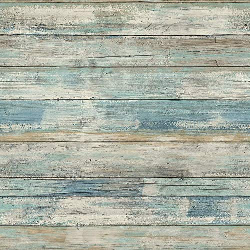 Hode Klebefolie Holzoptik Möbelfolie Holz Blaugrün 60x300cm Tapete Selbstklebende Folie für Möbel Wand Schublade Küchenrückwand Badmöbel DIY Wasserdicht