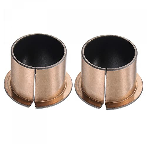 sourcing map Flanged Sleeve Bearings 25mm ID x 28mm OD x 25mm Length x 35mm Flange Diameter x 1.5mm Flange Thickness Wrapped Oil Free Bushings 2pcs