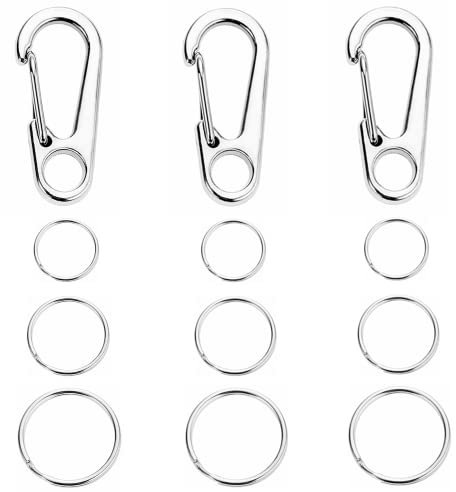 10 Set Dog Tag Clips mit Schlüsselanhänger, Edelstahl Dog Tag Clip Pet Tag Ringe Hund ID Halter für Große Hunde Mittlere Größe Hunde Kleine Hunde und Andere Haustiere