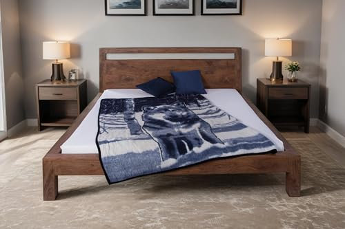 SAM Holzbett 140x200cm Bea, Akazienholz massiv + stonefarben + lackiert, Massivholzbett mit Kopfteil, Doppelbett, pflegeleichtes Unikat