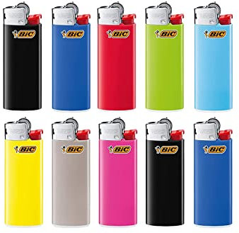 BIC Mini Reibrad Feuerzeuge (J25) inkl. Gummibären von sunmando (10 Stück BIC Mini)