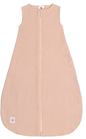 LÄSSIG Baby Sommerschlafsack ohne Ärmel Muslin Baumwolle GOTS zertifiziert unisex/Muslin Sleeping Bag powder pink, Größe 74/80 7-12 Monate
