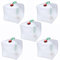 5 Piezas 20L Recipientes de Agua Plegables, Recipiente de Agua Plegable con Grifo Kit de Emergencia Opaco Jarra de Almacenamiento de Agua para Camping Senderismo Supervivencia Equipo de Emergencia