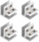INCREWAY Abrazadera de vidrio, 4 clips de vidrio ajustables de 90 grados, soporte de estante de vidrio de aleación de aluminio, conector de soporte de vidrio para vidrio de 8 a 10 mm de grosor