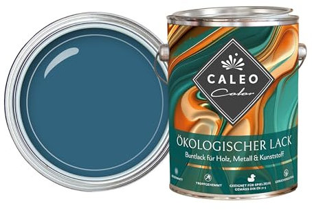 Caleo Color Varnish Walgesang Dark Blue, 0.68 Litres, Ecological Paint for Furniture, Natural, Solvent-free, Suitable for Toys