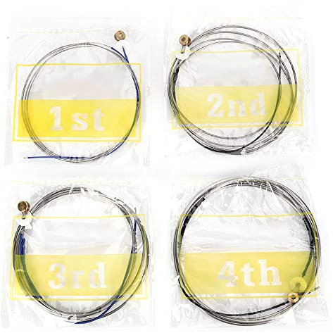 Tyenaza Cuerda para Contrabajo, 4 Piezas Cuerdas de Acero IRIN para Contrabajo, Steel Bajo para Violonchelo Cuerdas, Accesorio Profesional para Instrumentos Musicales, para Instrumentos de Violín