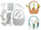 Stanzschablonen Ostern,Cartoon Blumenkorb Kaninchen Stempel Ostern,Osterhasen Silhouette Stanzschablonen Schachteln,Prägeschablonen,für Stanzschablone Box Cutting Dies Hase DIY Stanze Ostern Deko
