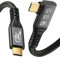 CHENLENIC Cable USB C 3.2 Gen2x2 20Gbps, 90Degree USB C 4K@60Hz UHD Video 5A/240W PD3.1 Fast Charge Cord with E-Marker Compatible with Thunderbolt 3/4 (90D 20G 240W 0,5M)