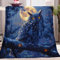 Generisch Eule Vollmond Kuscheldecke 150x200 cm Flauschig Decke Fleecedecke - Halloween Themen Zweige Eule Sofadecke Wohndecke Couchdecke, Decke Sofa Weich Leicht Sofaüberwurf