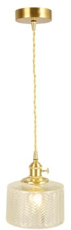 Modern Wavy Glass Pendant Light with Brass Finish Stylish Hanging Lamp for Bedroom Bar Dining Room Living Room Hotel Clear Glass Cylinder Design Retro Chandelier Fixture