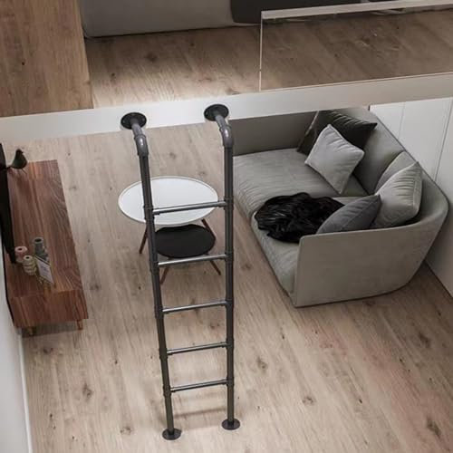 ZXFDMSWJ Wall Mounted Metal Bunk Bed Ladder, 4ft-7ft Tall Attic Stairs Basement Egress Ladders, Heavy Duty Loft Bed Ladder Replacement for Construction Site Garages Home,6FT/1.83M/72IN