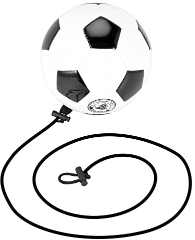 Quystetes Fußball-Trainingsball, verstellbarer Bungee-Gummi-Trainingsball mit Seil, Größe 4, Fußball für Training, Spielen, Sport