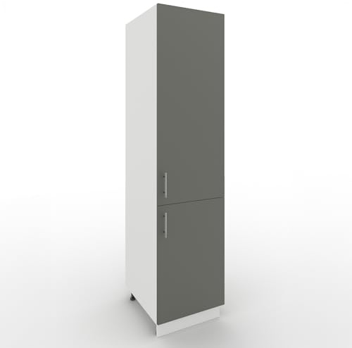 JD Greta Adjustable Kitchen Tall Larder Unit - 500mm - Tall Cabinet with Doors - Grey Matt