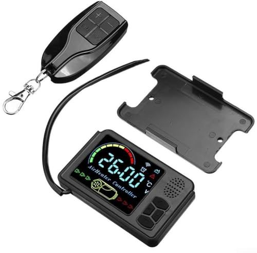 Qualoramall Fahrzeugmontierte Standheizung, 12 V/24 V, 1–5 kW, Dieselheizung, Steuerung, Fahrzeug-Standheizungen mit Fernbedienung und LCD-Bildschirm, Schalter für Nutzfahrzeuge, Wohnmobile, Van