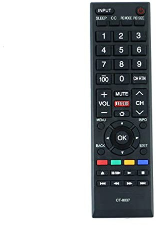 Telecomando sostitutivo VINABTY CT-8037 compatibile con TOSHIBA 40L3400 40L3400U 50L3400 50L3400U 58L5400 58L5400U 58L5400UC 65L5400 65L5400U 65L5400UC e altro