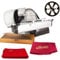 Berkel Aufschnittmaschine - Home Line 200 Plus - Elektrische Schneidemaschine in schwarz – Neues Modell + 100% handgefertigtes Schneidebrett Unikat & Original Berkel Abdeckung