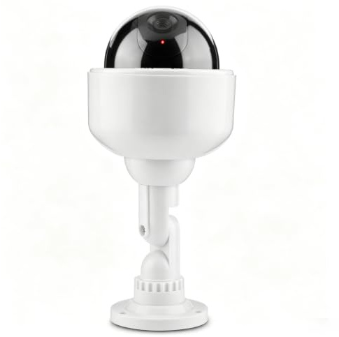 Lazmin Dummy Security Camera, Indoor Outdoor Fake Dome Dummy LED Solar Surveillance Security Motio Camera 360° Rotation
