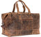 ALMADIH Leder Reisetasche Sporttasche YURI aus Premium Rindsleder BV Weekender Handgepäck Freizeit Gym Fitness Tasche Duffle Bag Trainingstasche Laptop Umhängetasche Unisex Herren (YURI braun vintage)