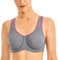 SYROKAN Reggiseno Sportivo Donna con Ferretto Esterno Alta Intensità per Taglie Forti con Spalline Regolabili La Grande Muraglia Grigia 5F