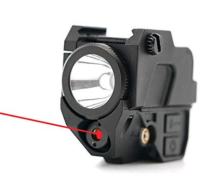 Ddartsgo Laser vue lampe de poche pistolets fusils 220 Lumens chasse rouge vert Laser stroboscopique fonction Usb lampe de poche tactique (Red Laser)