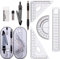 8-teiliges Geometrie-Set, Geometrie-Kompass-Sets, Mathematik-Set, Lernzubehör, Zeichenkompass und Winkelmesser, Bleistiftminen, Bleistift, Radiergummi, Lineale für Schule