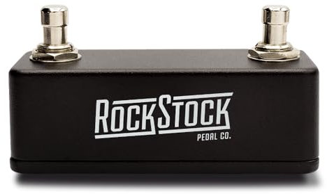 Rock Stock Dual-Fußschalter-Pedal – vielseitiges TRS Hilfs-Gitarren-Pedal – erweitern Sie Ihren Multi-Effekt-Prozessor – handverdrahtet und gebaut für die Straße (mattschwarz)