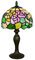 Tokira Tiffany Tischlampe Vintage, Glasmalerei Deco Klein Landhausstil Tischlampe, E14 DIY Pinke Rose Tischlampe for Schlafzimmer/Wohnzimmer [Ohne Glühbirnen]