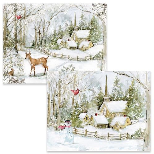 LANG Weihnachtskarten, verschneite Szene, sortiert (1008123)