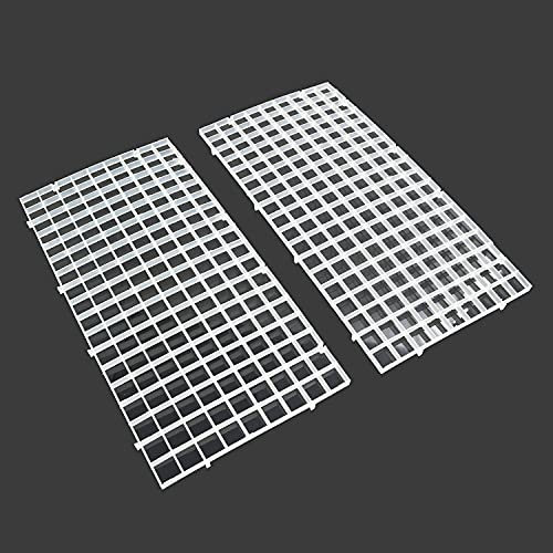 RLECS 2pcs 30 cm x 15 cm plástico rejilla divisor bandeja huevo cajón Louvre acuario tanque inferior aislamiento, color blanco
