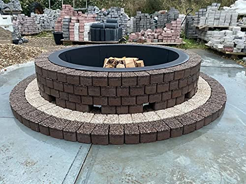 175 cm stone fire pit kit outdoor rounded fire place smokeless wood log burner granite fireproof bricks stone bbq grill 30cm height