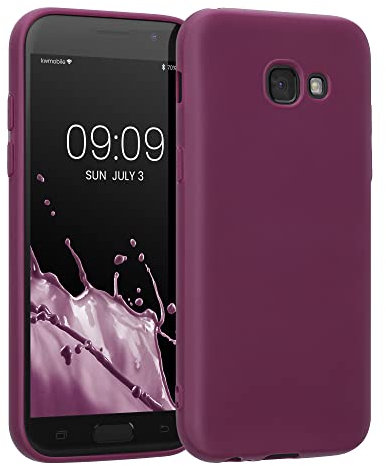 kwmobile Hülle kompatibel mit Samsung Galaxy A5 (2017) Hülle - weiches TPU Silikon Case - Cover geeignet für kabelloses Laden - Bordeaux Violett