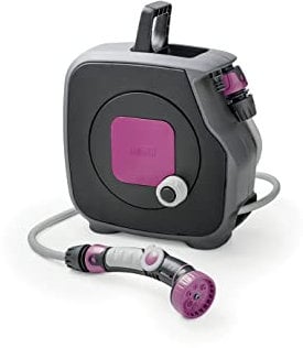 G.F. SRL Aquabag STYLE, Kompakt Mini-Schlauchbox, gebrauchsfertig, mit 11,5 M Schlauch, für die Bewässerung von Pflanzen, Balkonen, Töpfe und Garten, Hergestellt in Italien, fuchsia