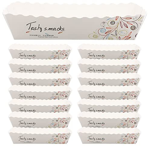 BESPORTBLE 200 Stücke Kraftpapier Pappschalen Pommes Schalen Papier Currywurst Schälchen Einweg Snack Fingerfood Schiffchen Snackschale Papierteller Hot Dog Tüten Picknick Teller