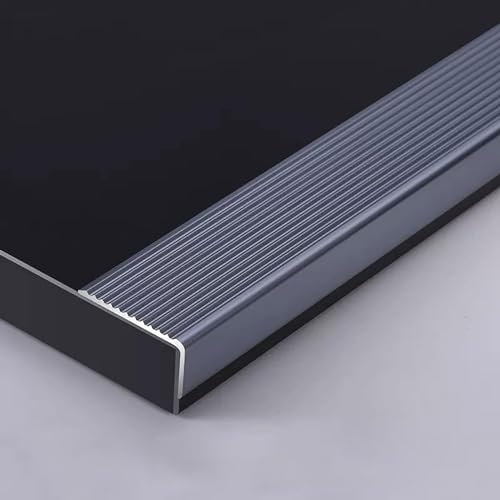 DECAKE Stair Edge Nosing Trim Gray/Grey Stair Step Edge Trim Protector Fluted Door Sill Edging Sill Nosing, L Molding Metal Strip for Front Door Doorways, 35.4 Long (Color : 5x2cm - 90cm
