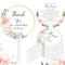 CroBlissful 100 Pcs Wedding Hand Fans for Guests Bulk Decorative Plastic Handheld Wedding Favor Fans with Handle Thank You for Celebrating with Us for Ceremony Bridal Shower Party Decor(Flower)