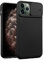 for iPhone 11 Pro Max Case Silicone Shockproof Soft Phone Cover with Slide Camera Protection Black